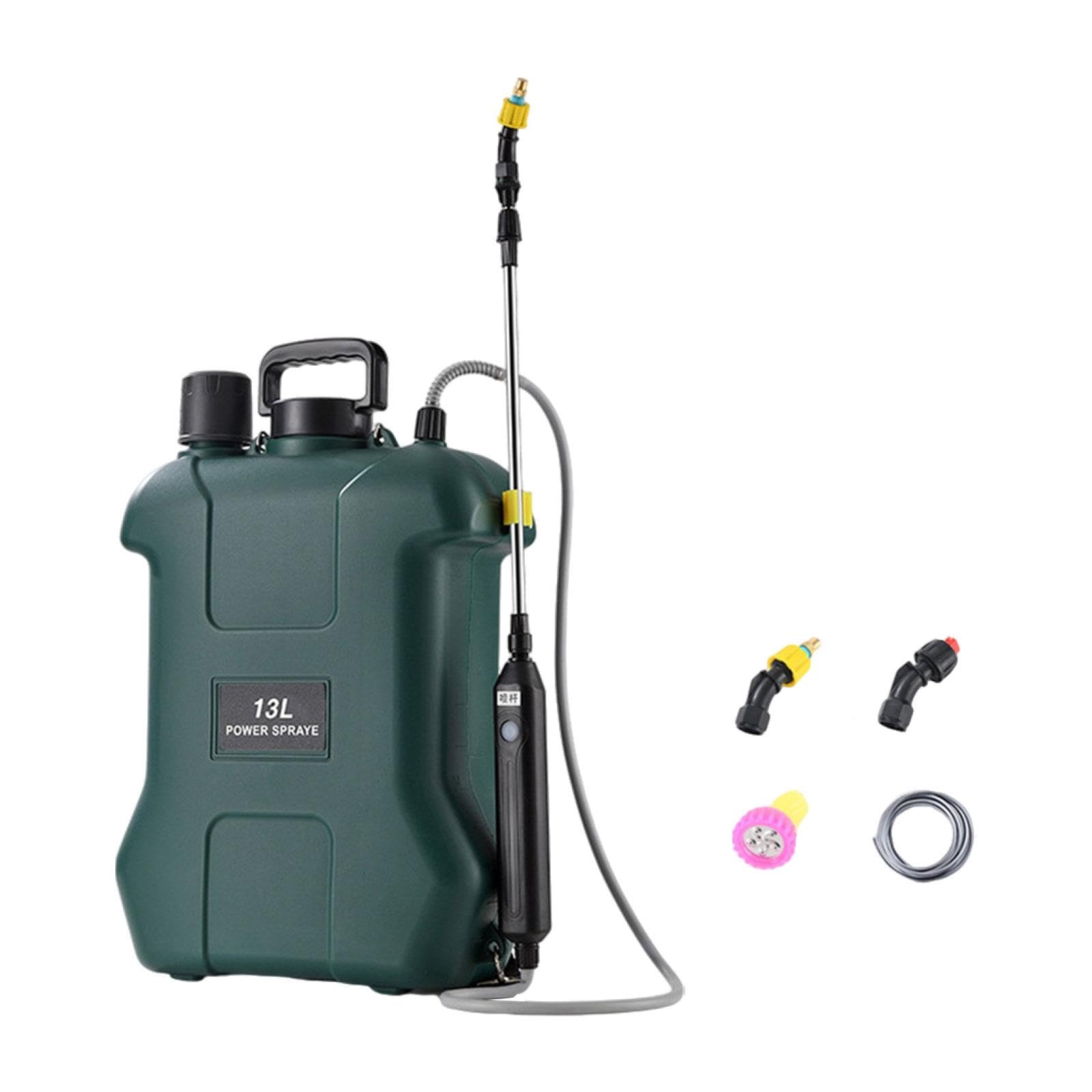 Pulvérisateur électrique Dorsal pour Pelouse, Lance de Pulvérisation Extensible, Arrosage Agricole Multifonctionnel pour Le Bain des Animaux Domestiqu, 13l Vert