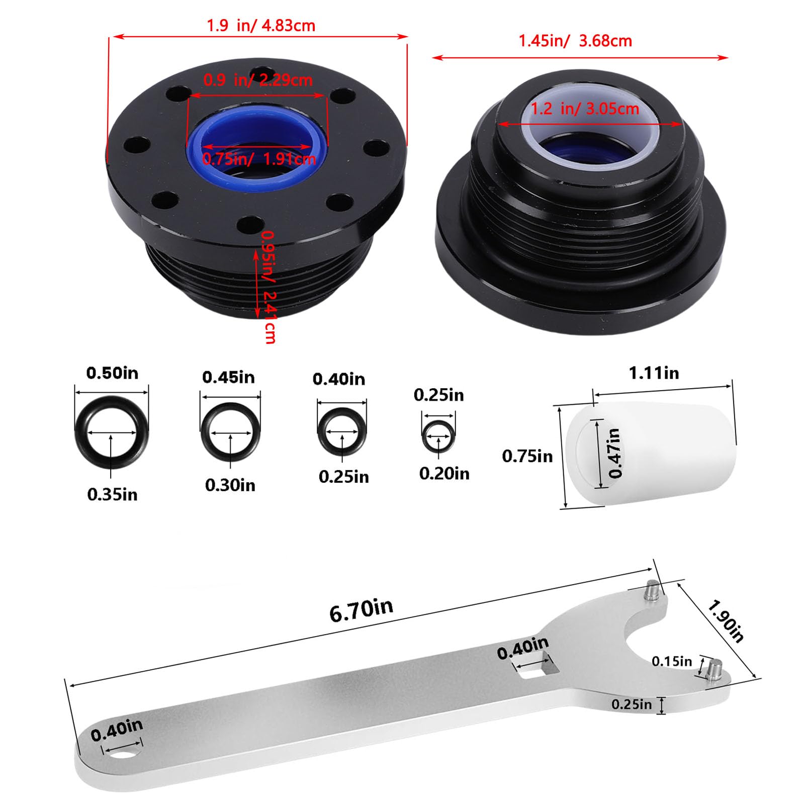 VBESTLIFE Kit di Guarnizioni per Kit di Guarnizioni per Cilindro dello Sterzo Idraulico sea star con Chiave a Perno, Sostituzione per HS5157 HC5340 HC5341 HC5342, Materiale in Gomma