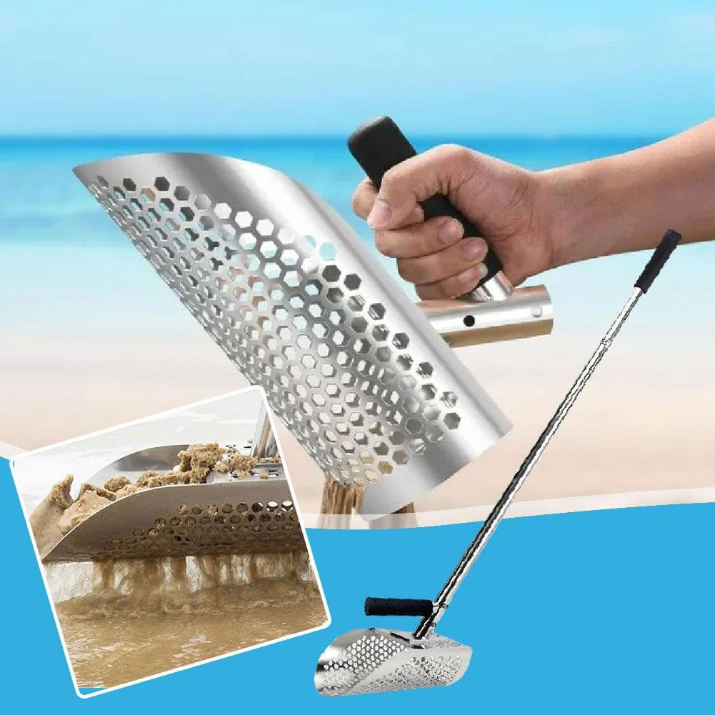 Pelle à sable robuste en acier inoxydable, longue poignée portable pour chasse au trésor sous-marin et plage