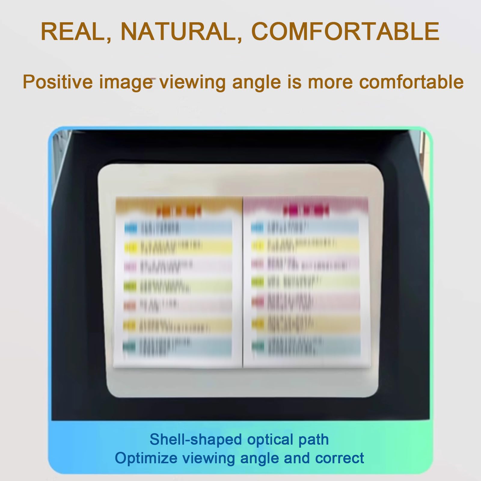 Pantalla de protección ocular con función telescópica, equipo de entrenamiento de visión para una visión óptima, espejo de doble pantalla con distancia de zoom constante para mayor comodidad