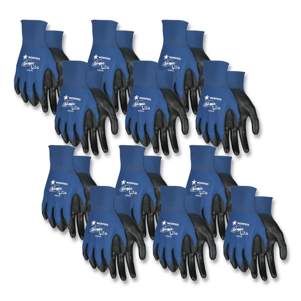 Memphis N9696S Ultra Tech Tactile Dexterity Work Gloves Blue Black Small 1 Dozen