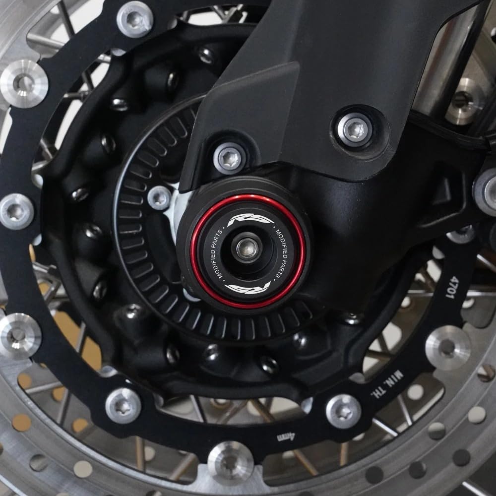 Adatto per RS660 RS457 RSV4 Factory 2020-2023 2024 2025 Accessori Moto Posteriore Assale Anteriore Forcella, Cuscinetti di protezione per Forcella RS 660 457 V4 Protezione per Ruota (Rosso)