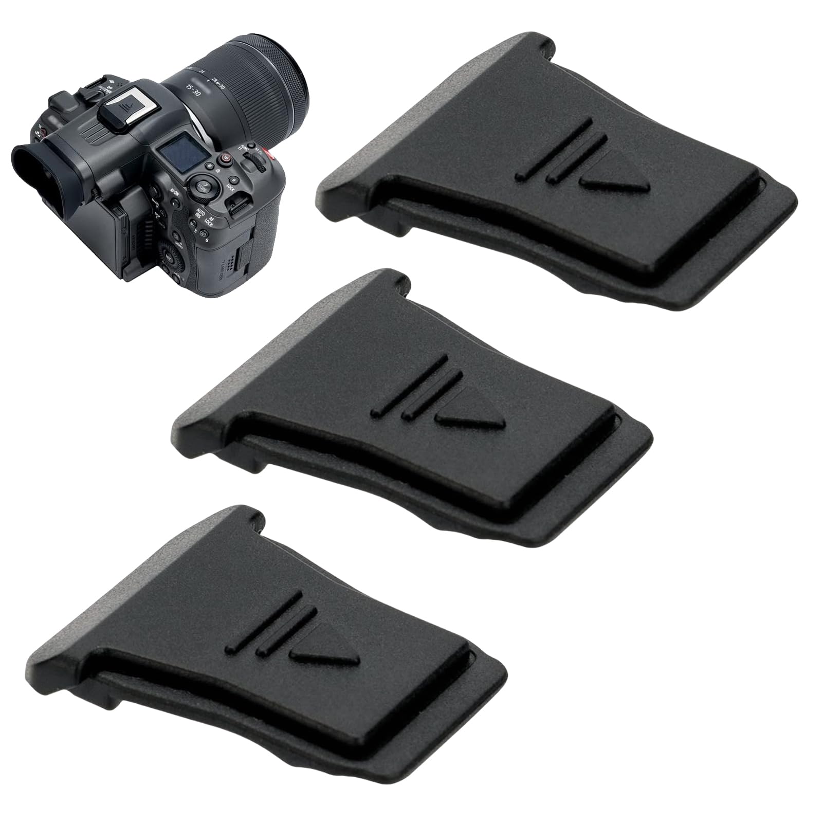 3 sztuki etui na buty błyskowe, kompatybilne z Canon EOS R3 R5II R5C R6II R7 R8 R10 R50, posiada wbudowaną funkcję błysku, pyłoszczelność i plamoodporność, zamiennik Canon ER-SC2 (czarny)