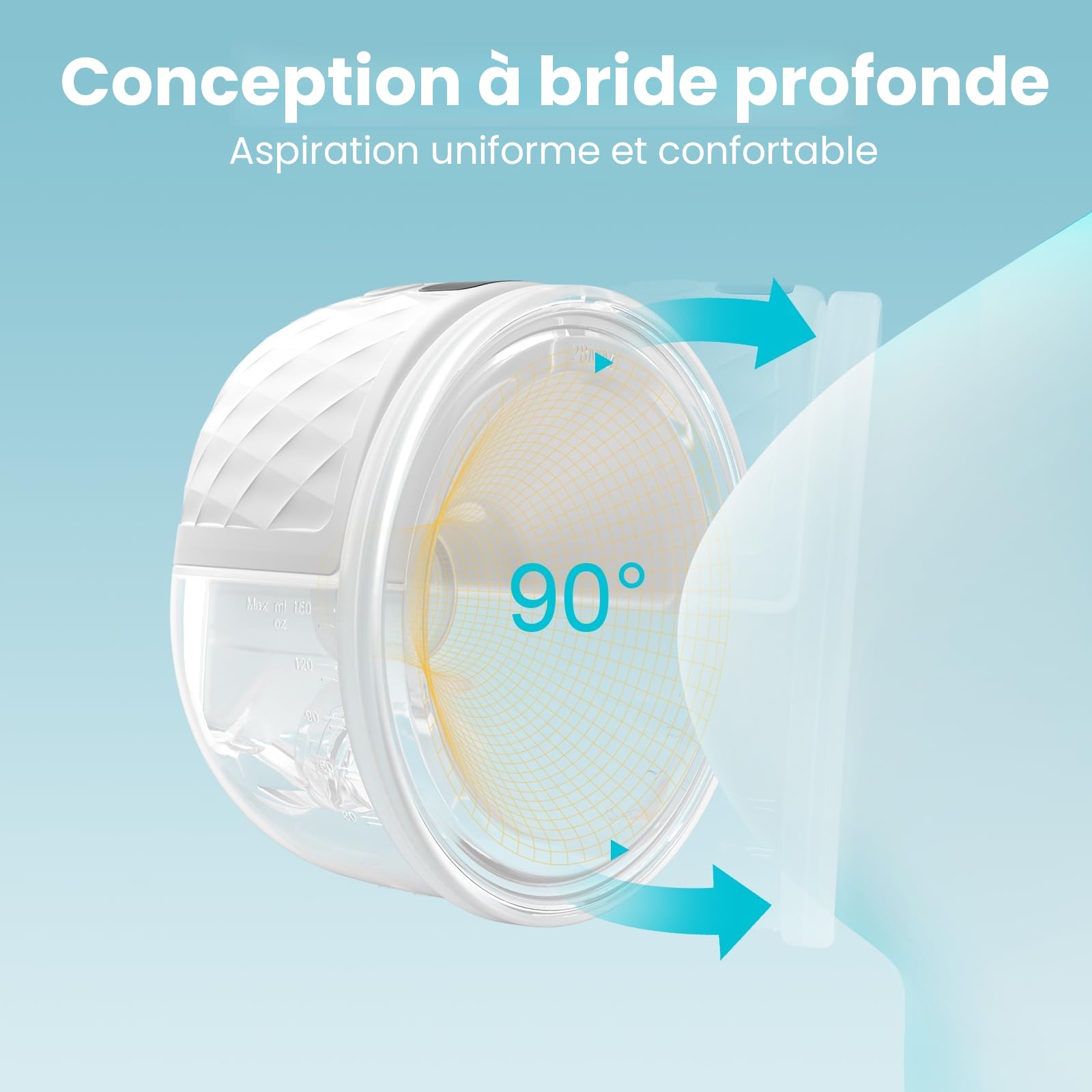 Paruu P10 Tire lait Electrique Main Libre, 4 Modes et 9 Niveaux d'aspiration avec 19/21/24/28 mm, Aspiration Puissante de 338 mmHg, Tire-lait Portable avec Affichage Intelligent (2, Blanc)