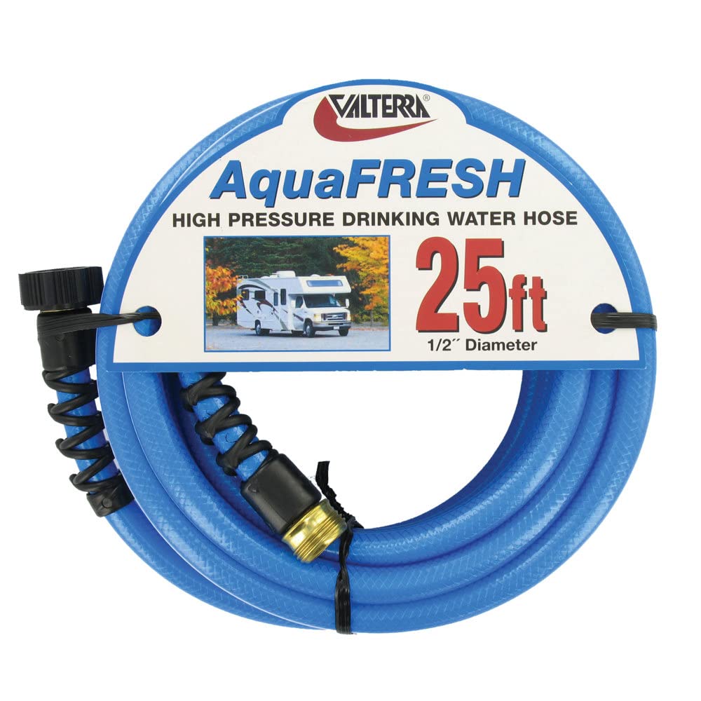 Photo 1 of Valterra AquaFresh High Pressure Drinking Water Hose, Water Hose Hookup for RV - 1/2" x 25', Blue 1/2 Inch x 25 feet