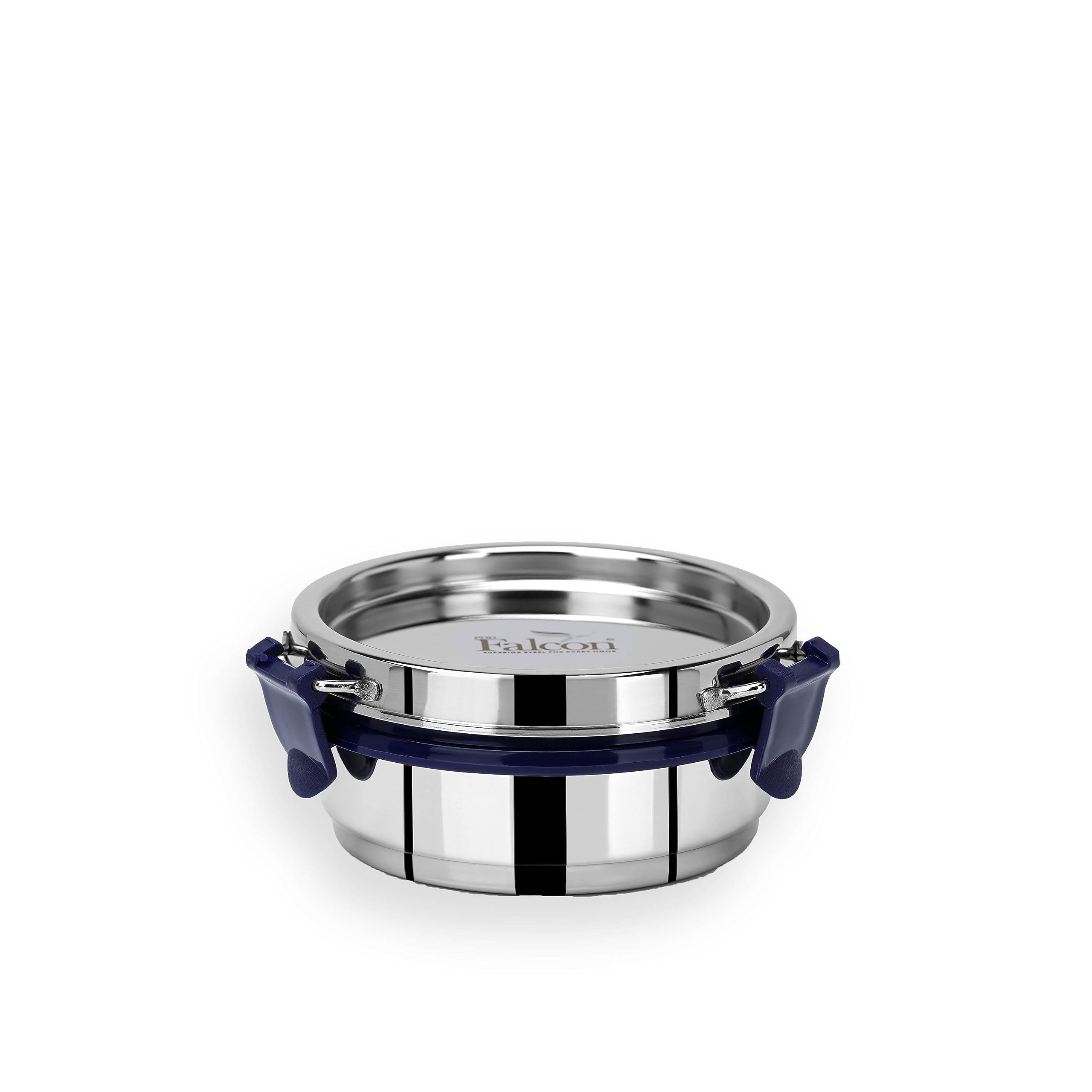 PDDFALCON EcoNxt Stainless Steel Lunch Box Set, Airtight & Leak-Proof Containers with Steel Lids, Easy to Clean, Perfect for Office, School, Travel, Set of 1 - Navy Blue (200ml)