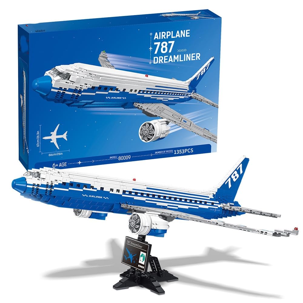JoFist Airbus A380 Micro Block Building Set 1349pcs Display Model Adults