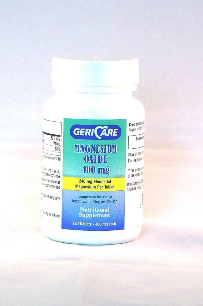 Geri-Care Magnesium Oxide 400mg, 120 tabs (5 Pack)