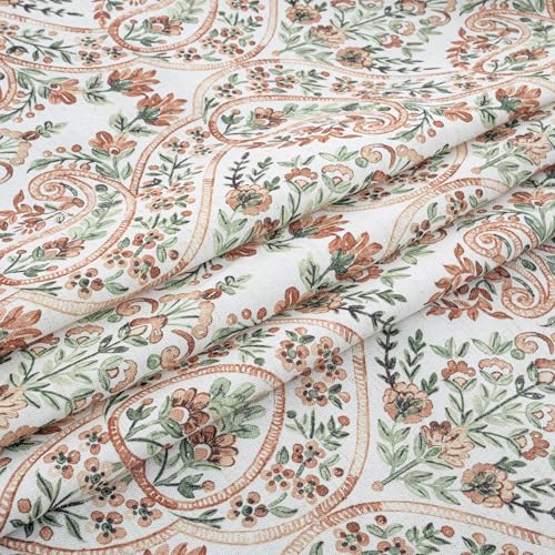 BGment Terracotta Paisley Floral Curtains for Living Room 52 x 96 Inch by BGment - Used condition - Image 8