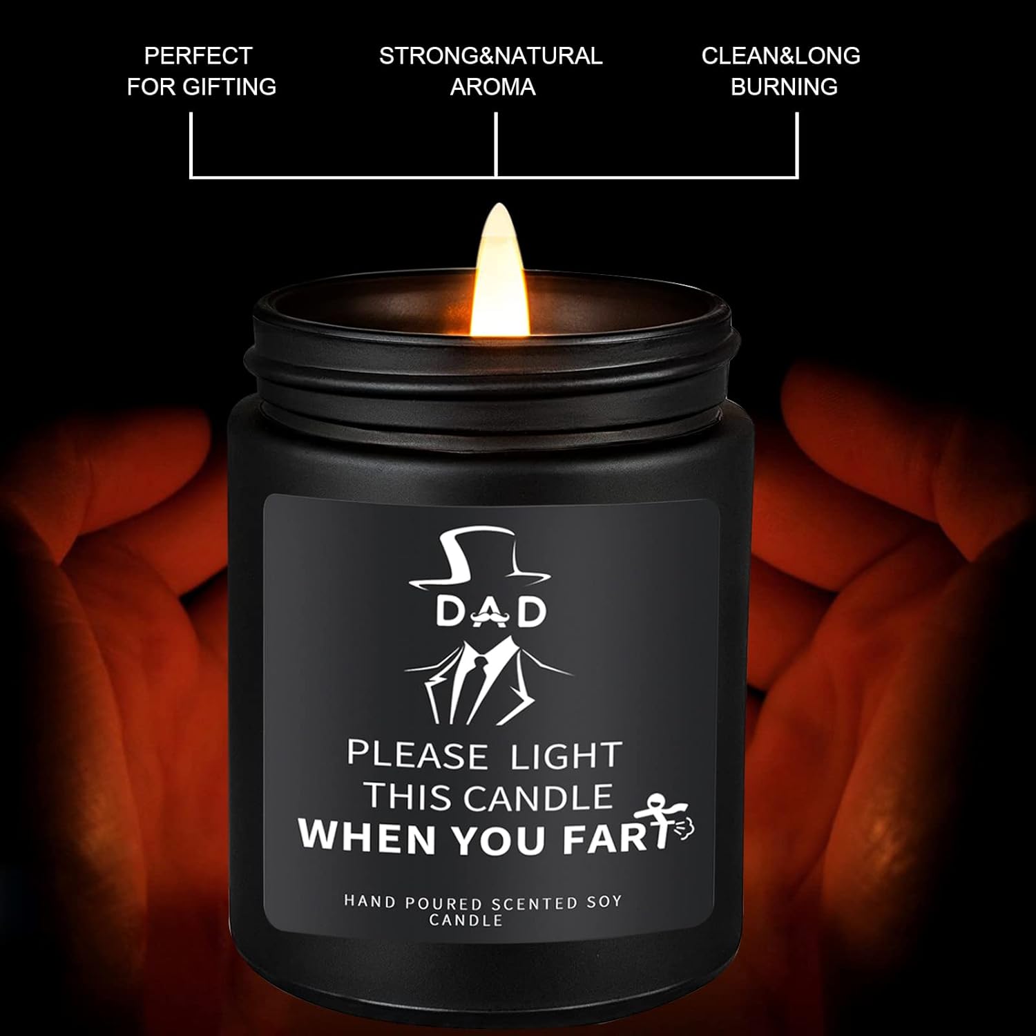 UDIKEFO Gifts for Dad, Fathers Day Christmas Birthday Dad Gifts from Daughter Son - Sandalwood Scented Candle - Image 4