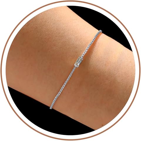 JSJOY Birthstone Bracelets for Women Gold Dainty Link Bracelet Birthstone Jewelry Birthday Gifts for Her Mom Wife Girlfriend Anniversary Jewelry