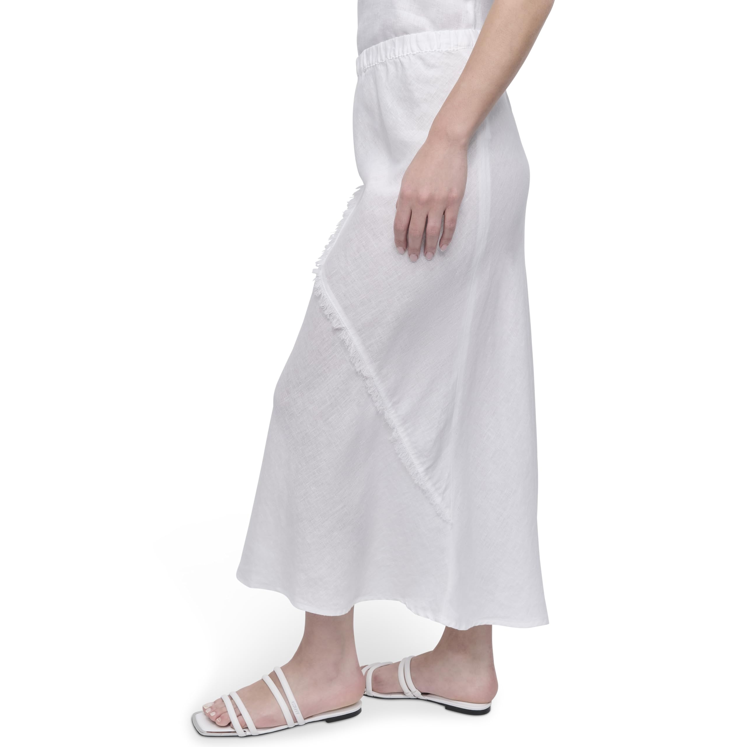 DKNY Lightweight Linen Midi Skirt Falda Mujer (Pack de 1)