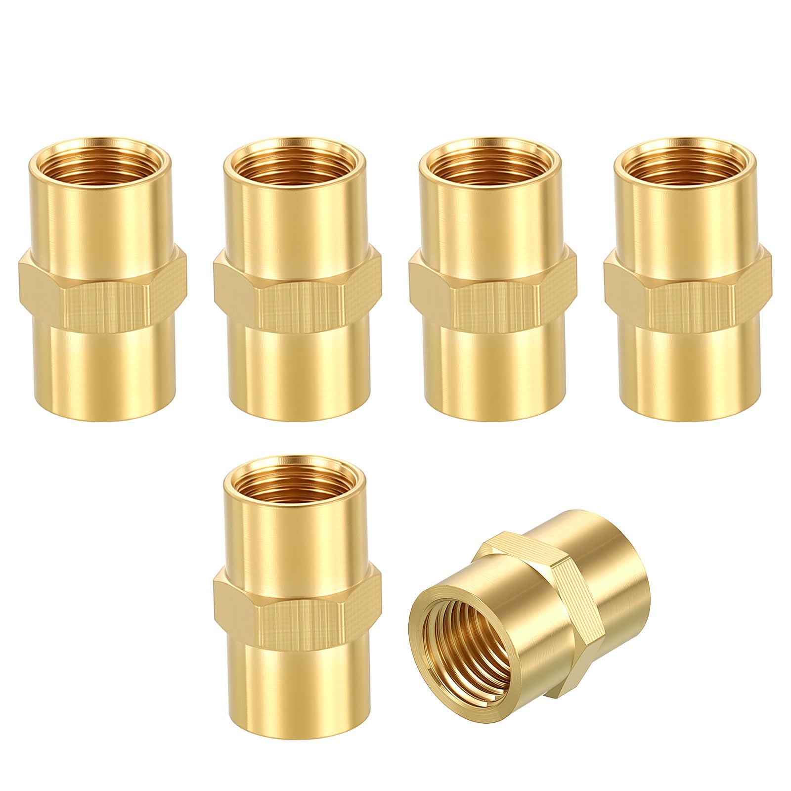Raccord femelle NPT 1/8 lot de 6 coupleurs hexagonaux en laiton pour tuyauterie air et huile