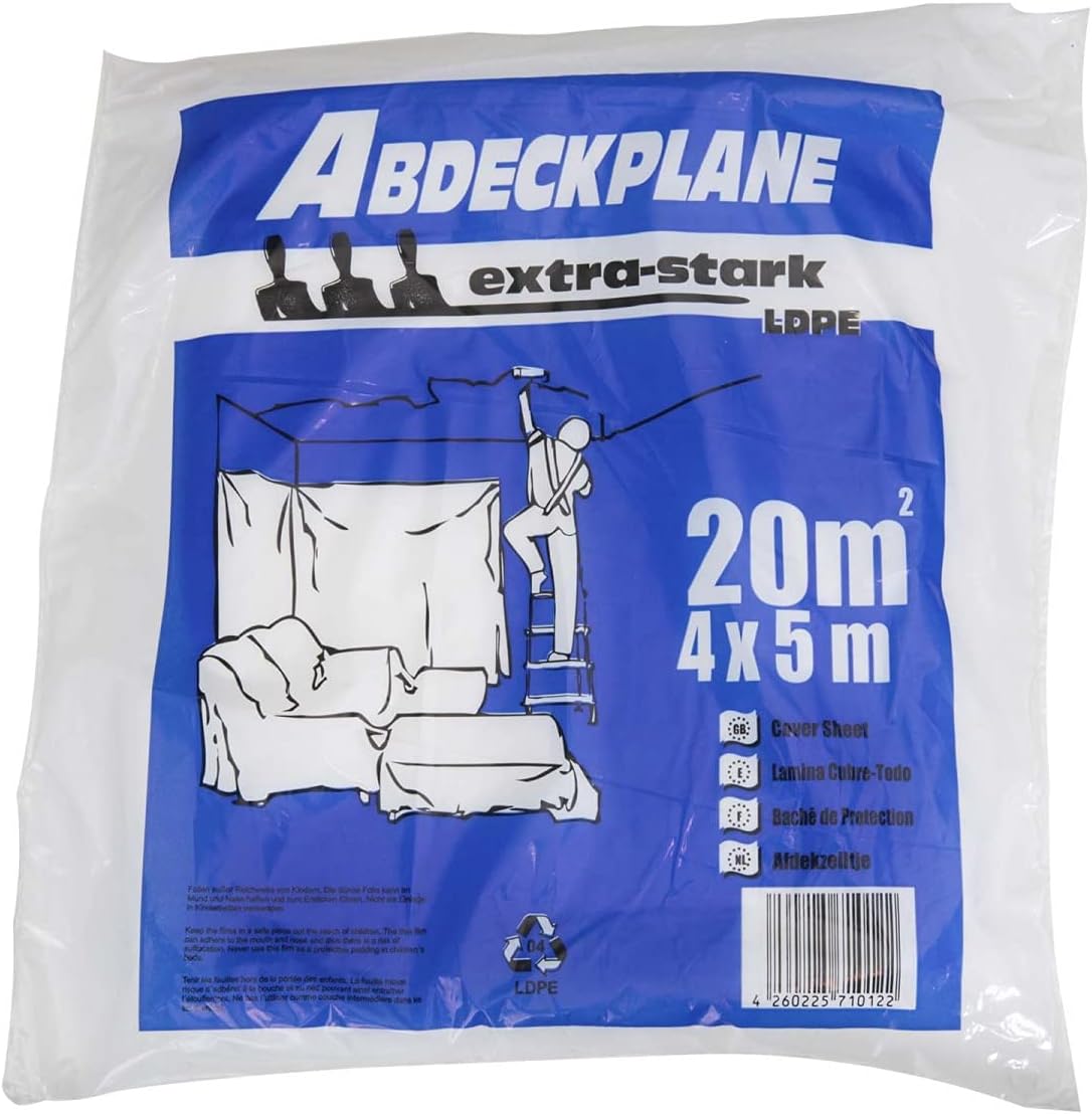 NEUBACH® 8x Abdeckfolie Maler 4x5 m pro Malerplane (20 qm) I