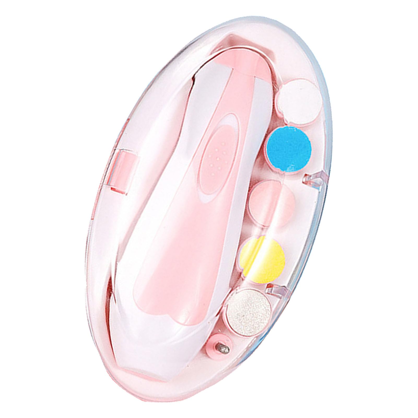 Baby Electric Nail Trimmer, LED Baby Nail File Electric Nail Trimmer Manicure Set Toes Fingernails Care Trim Polish Kit for Toddlers Kids Newborn (Light Pink)