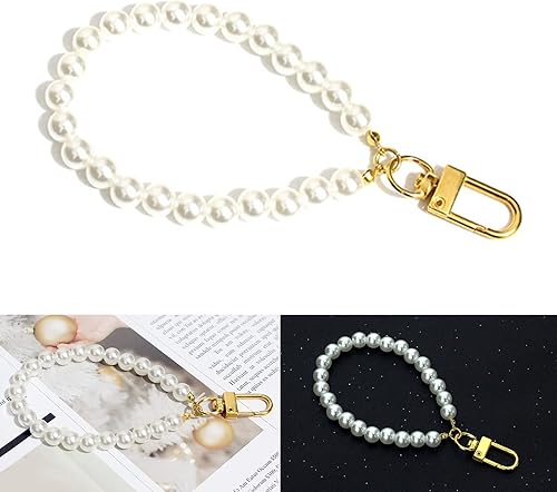 Miniatura 2 de Imination Pearl Beads Llavero Elegante Perla Teléfono Cadena Teléfono Celular Correas Moda Muñeca Lanyard