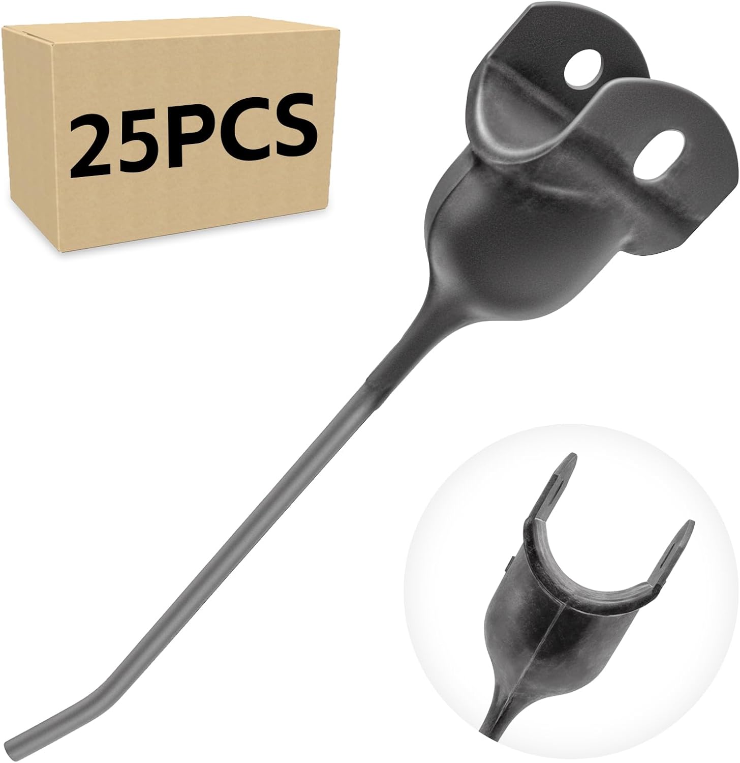 MapleFarm 25PCS Rubber Mounted Rake Teeth 185, Heavy Duty