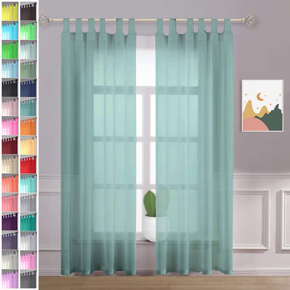 Megachest Ocean Sheer Voile Tab Top Curtain(, 56" Widex90 Drop(W142cmxh228.5cm))