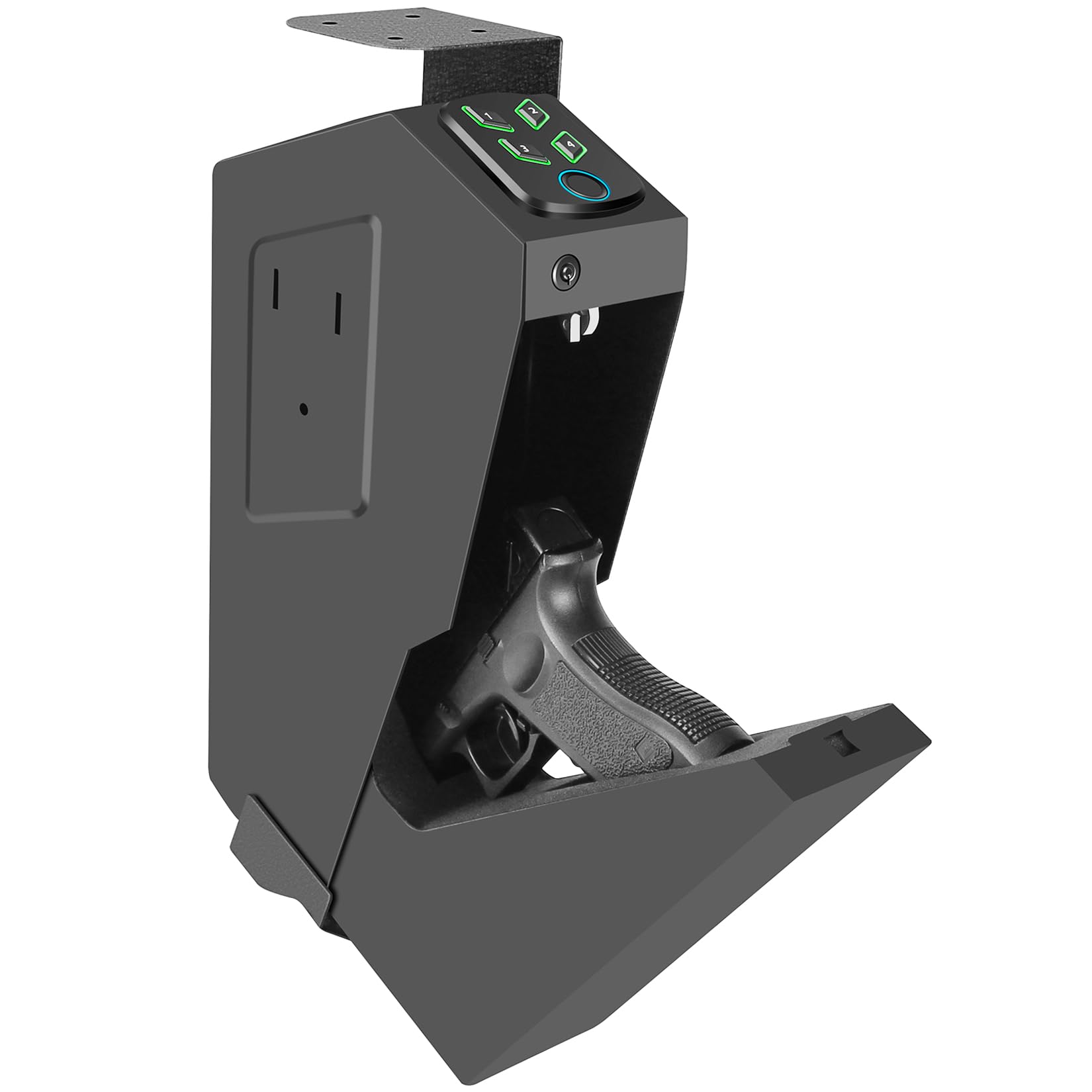 Snapklik.com : Biometric Hidden Handgun Gun Safe For Nightstand, Desk ...
