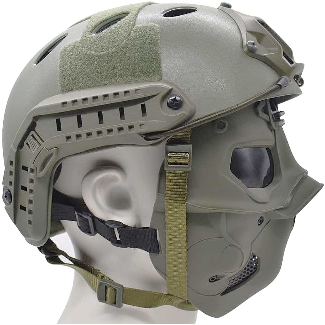 Maschera tattica per casco protettivo integrale Airsoft, maschera per costume cosplay di tipo selvaggio con staffa NVG, per gioco di sopravvivenza sul campo CS