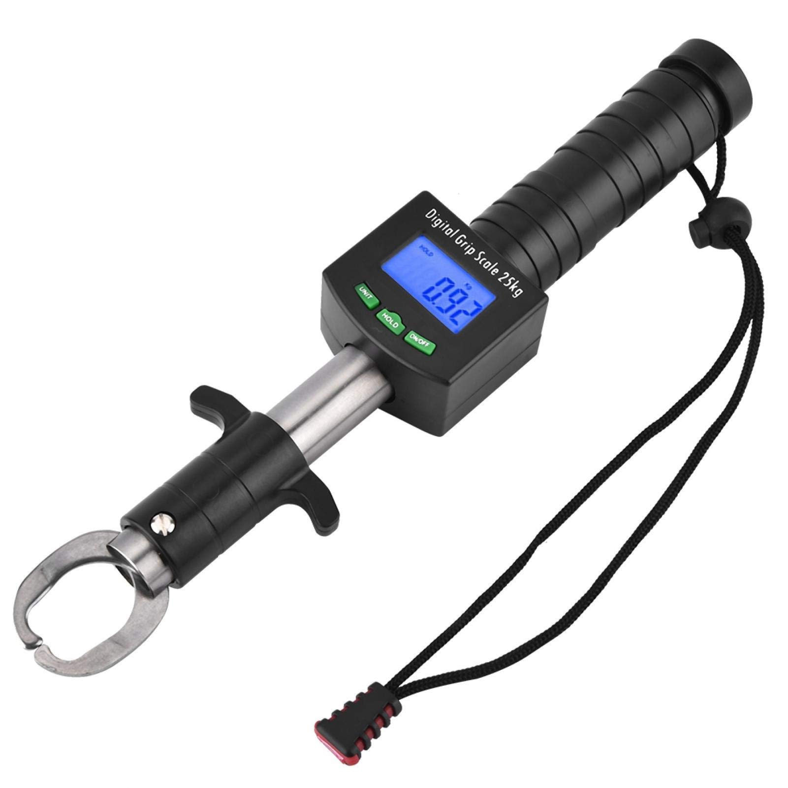 Alomejor Pinza de Labios de Digital 3 en 1 Escala de pesaje de Escala Digital de Peces 25 kg / 55lb agarrador de Peces con Cinta m¨¦Trica de 1 M