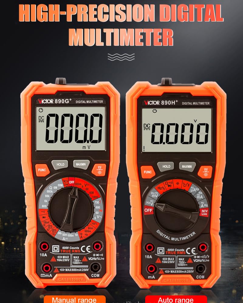 Image of Victor /RuoShui 890H+ /890G+ multimeter Tester Voltage Current Resistance capacitance 1000a Tester(Victor 890H+)
