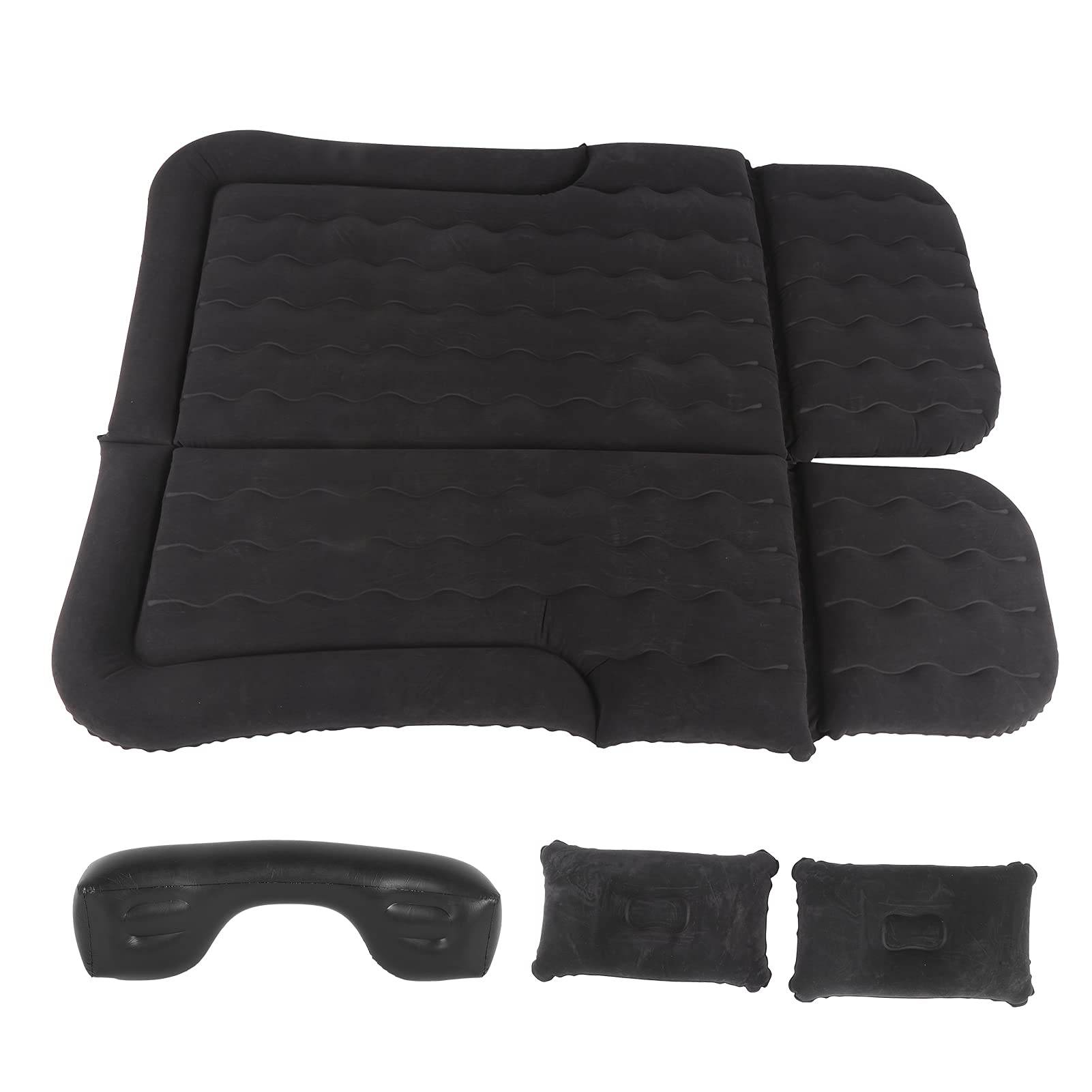 Tbest Materac Powietrzny z pompą elektryczną Wysokiej Jakości Miękki materiał PVC Trwały Wygodne Nadmuchiwane Powietrze do SUV MPV RV Travel Camping Black 174 X 126 Cm (BLACK)