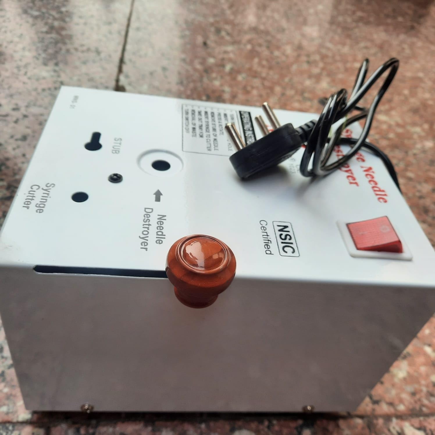 Medical Needle Destroyer Device for Clinics, Hospitals and Labs, Metal Electric