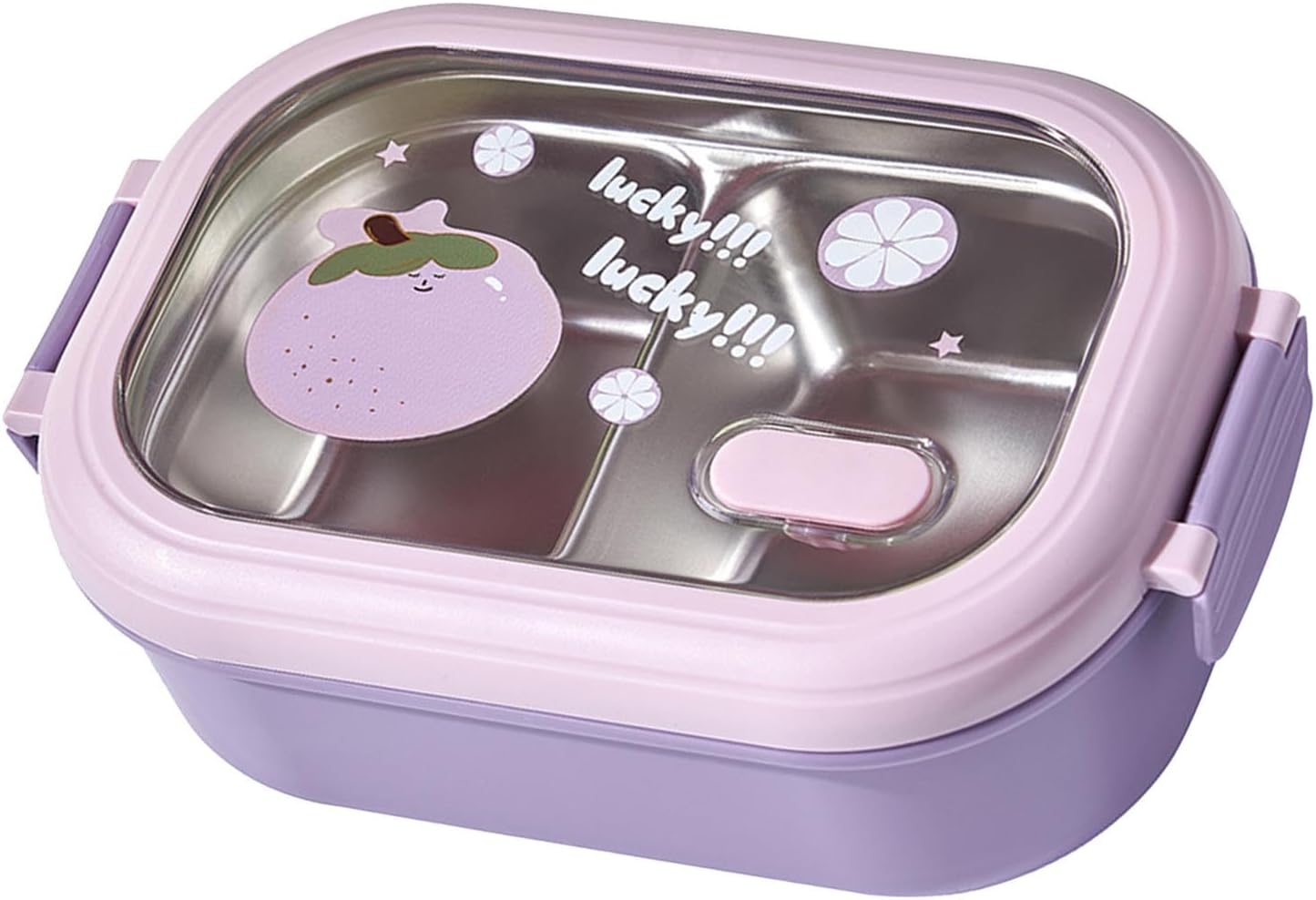 AUNMAS Stainless Steel Lunch Box, 2 Compartment Metal Lunch Containers Leak Proof Insulated Food Containers with Removable Dividers for Office Workers(Violet) - Image 8