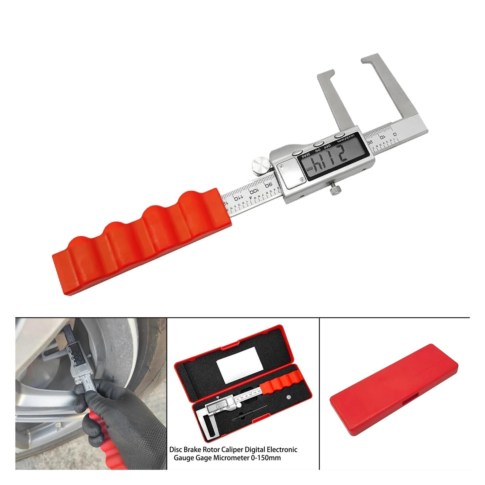 Mikrometr cyfrowy Suwmiarka Cyfrowa Do Tarcz Hamulcowych Ze Stali Nierdzewnej 0-60 Mm Elektroniczny Zacisk Hamulcowy Suwmiarka Tarczowa Miernik Grubości Opon Linijka(Digital type)