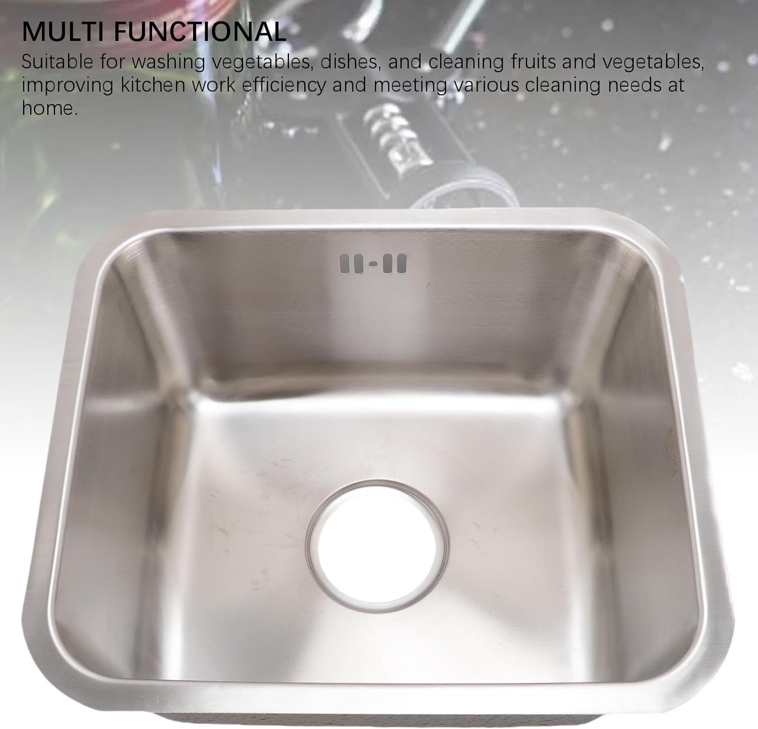 Asixxsix Bar Sink Undermount, 40x35x19cm/15.75x13.78x7.48in Small Rectangular Kitchen RV Sink, Stainless Steel Single Bowl Wet Bar Prep Sinks with Bottom Grid and Strainer
