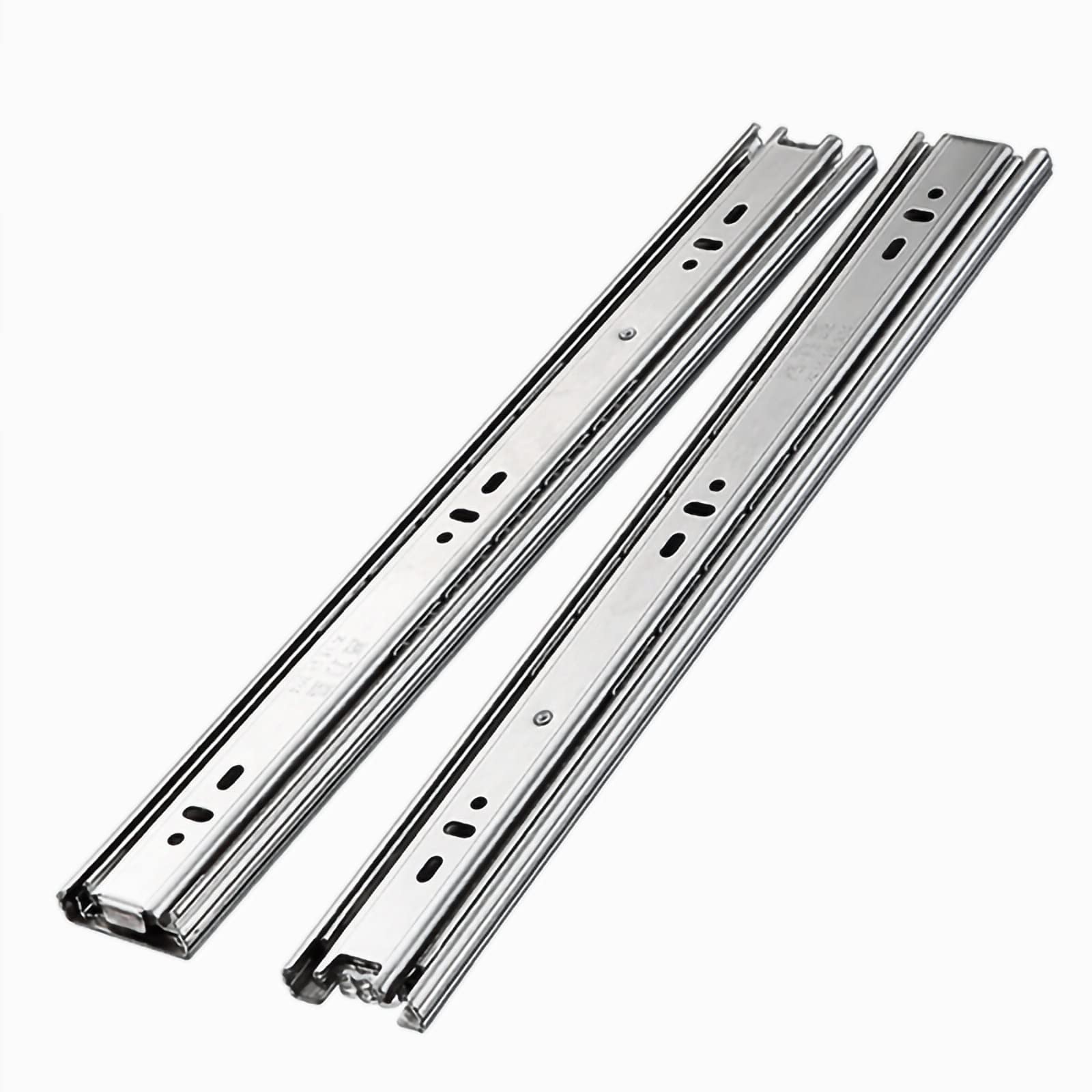 Wytrzymałe prowadnice do szuflad 600 mm – nośność 20 kg, 3-składane, pełne wysuwane prowadnice z łożyskami kulkowymi ze stali nierdzewnej 201, szuflada Ra, 2-pak