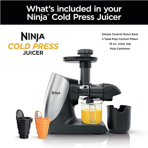 Miniatura 2 de Ninja Cold Press Juicer Pro - Potente exprimidor lento - Cloud Silver JC100 (renovado)