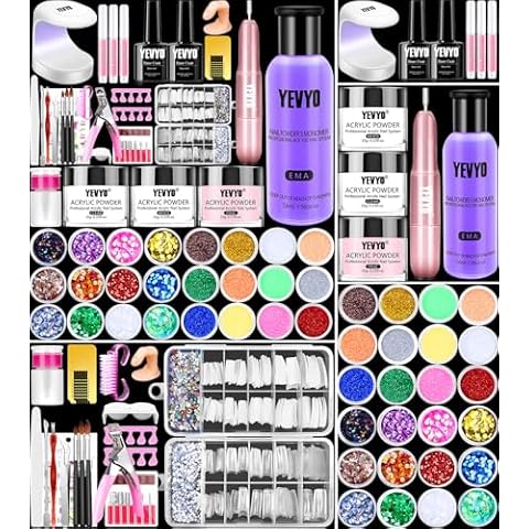 Acrylic Nail Kit with Nail Drill and UV Light, Professional Nail Kit Acrylic Set with Everything for Beginner Cover