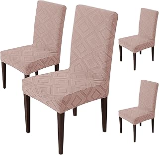 House of Quirk Stretchy Universal Jacquard Fabric Diamond Texture 220 GSM Chair Cover Removable & Washable Short Dining Ch Price In India