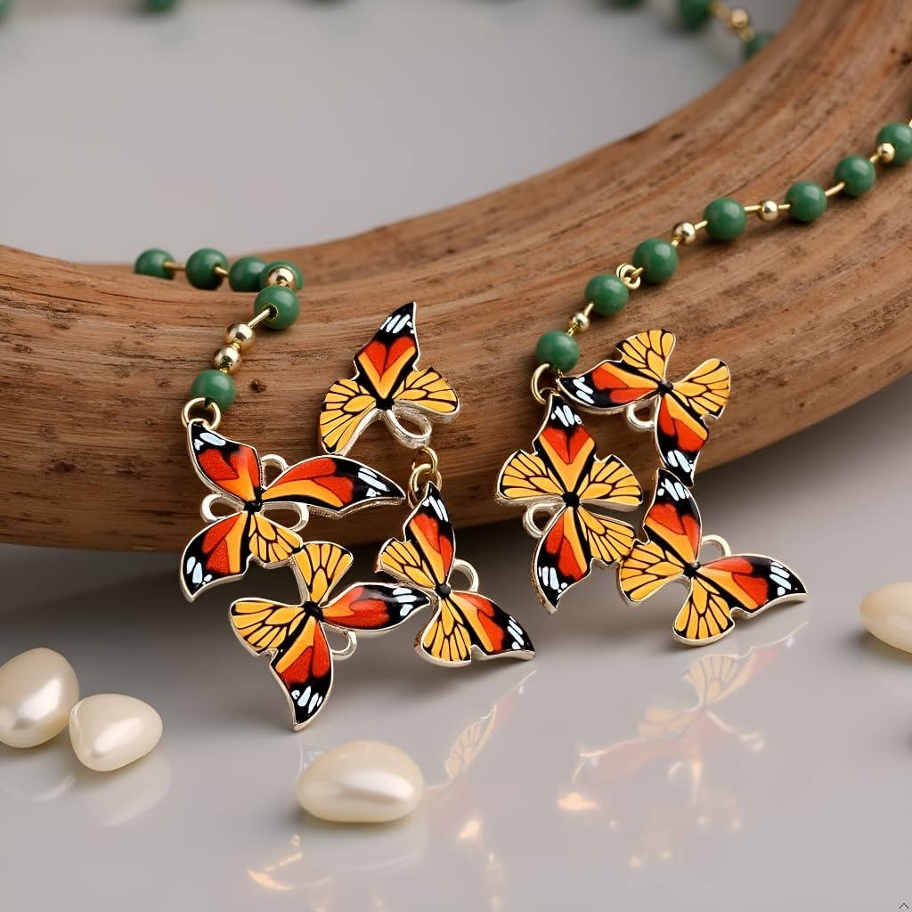 Butterfly Charms, 10Pcs Colorful Butterfly Charms Pendant Enamel Metal Small Necklace Bracelet For DIY Jewelry Making Accessories, for Jewelry Making, 21x15mm, Orange - Image 7