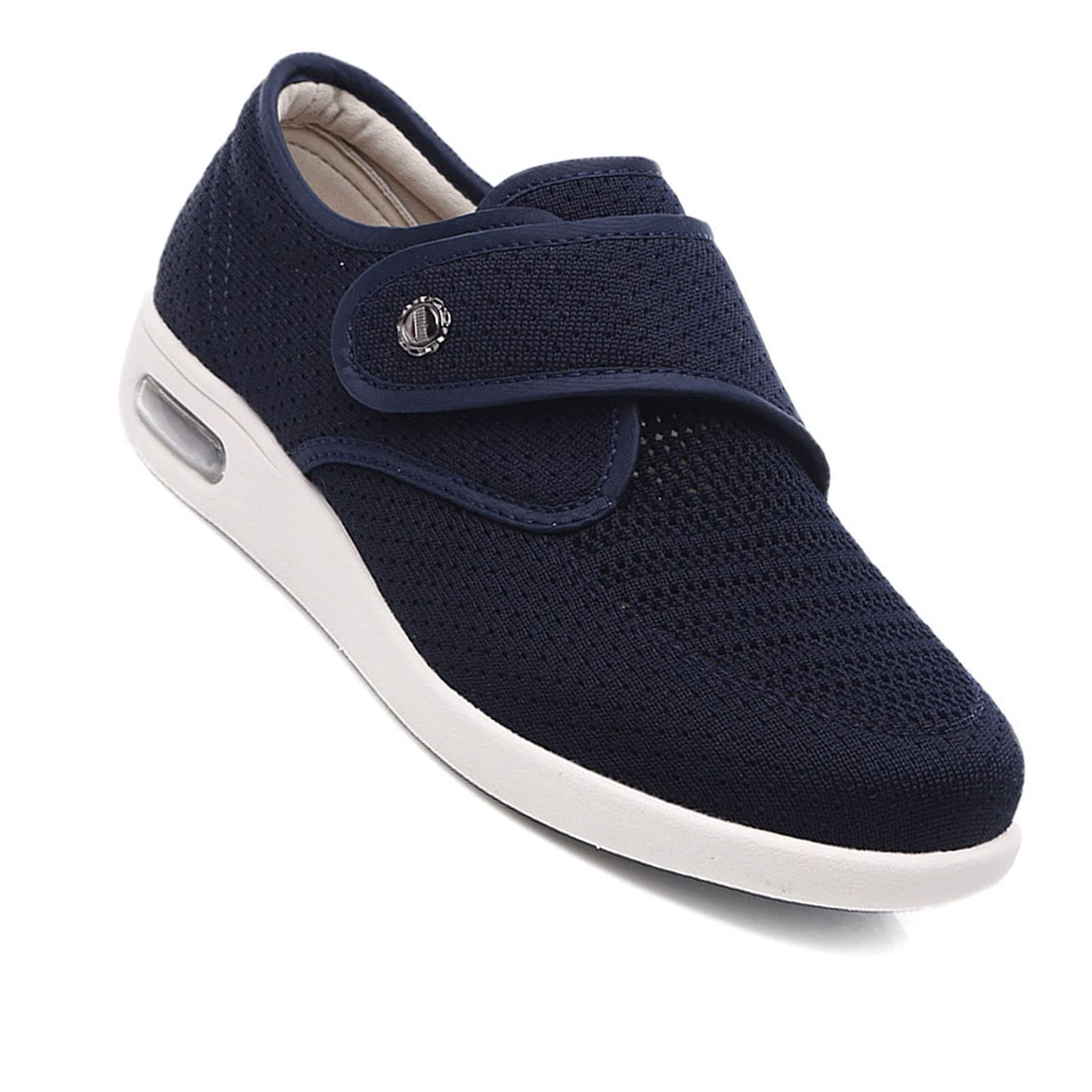Damskie Buty Dla DiabetykóW Buty Do Chodzenia Bardzo Szerokie Regulowane Trampki Rekreacyjne Na ObrzęK OpuchnięTych StóP Ortopedyczne Buty Dla OsóB Starszych(Size:42,Color:Niebieski)