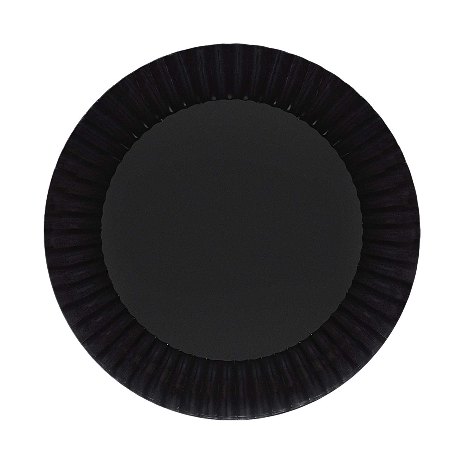 Party EssentialsDeluxe Quality Hard Plastic 40 Count Round Party/Luncheon Plates, 9-Inch, Black