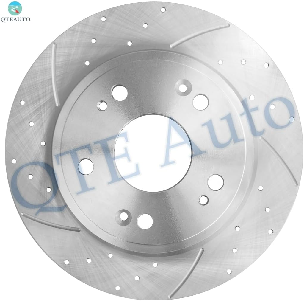 PM Auto Set of 4 Front 293mm-Rear 282mm Drilled Slotted Disc Brake Rotors Replacement For 2013-2017 Honda Accord Replacement Brake Rotors