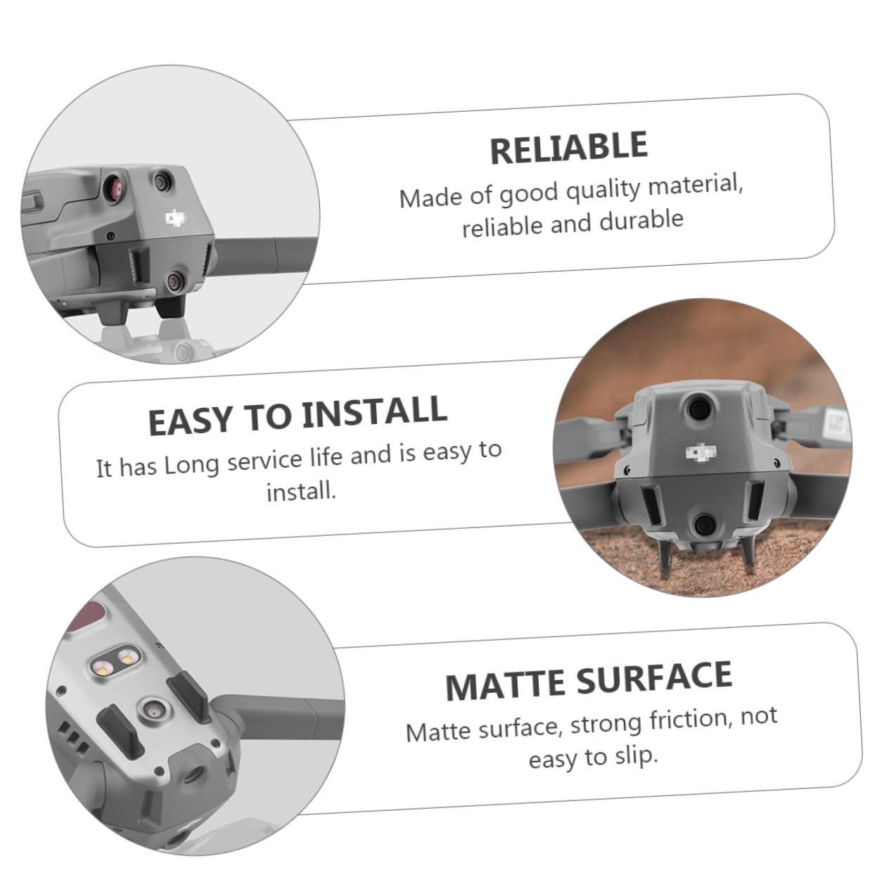 GALPADA 1 Pair 2 Pro/Drone Landing Gear Leg Drone Replacement Parts Bottom Bracket Protector Matte Surface Landing Gear