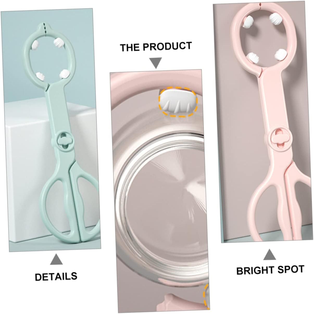 2Pcs Bottle Clamp Heat Resistant Slip Feeder Tongs with Ergonomic Design Convenient for Breastfeeding Suitable for Wide Neck Bottles Easy to Clean