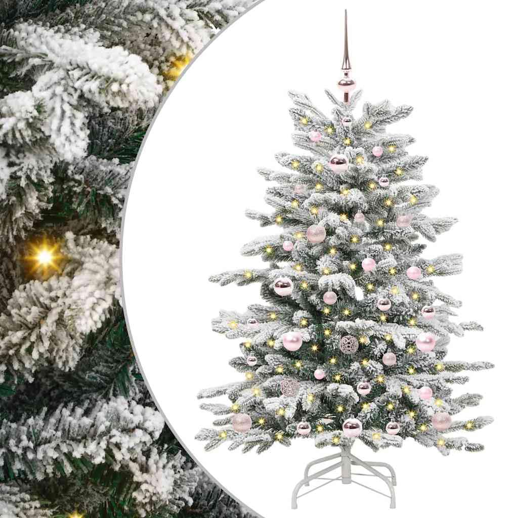 Künstlicher Weihnachtsbaum Weiß 120 cm Kegelform Klappbar aus PE/PVC mit LED Warmweiß USB 5 V Modernes Design für Wohnzimmer Wintergarten Büro
