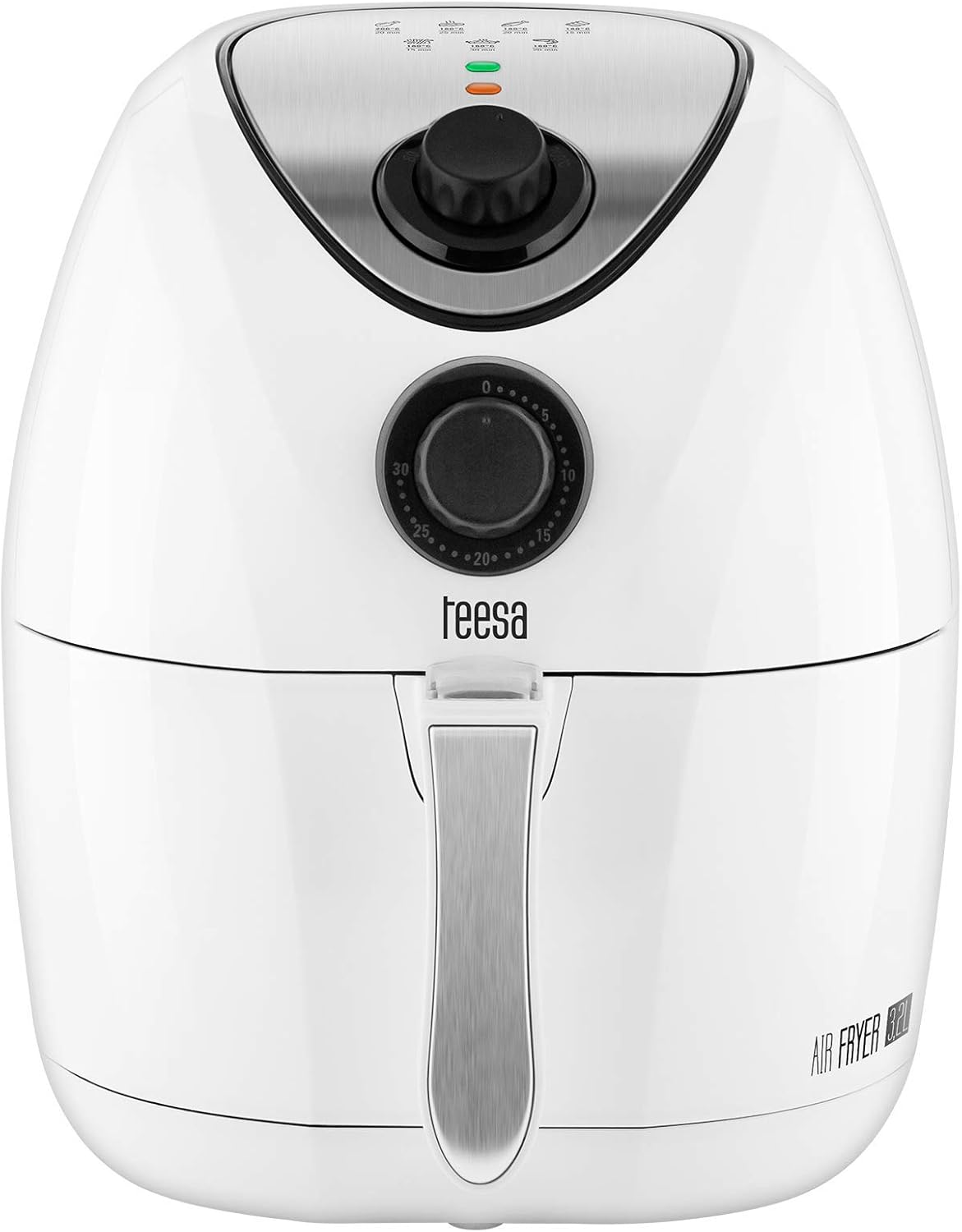 teesa Friggitrice ad Aria Calda Air Fryer 3,2 L, 1400 W, 32 Litri, Acciaio Inossidabile, Bianco