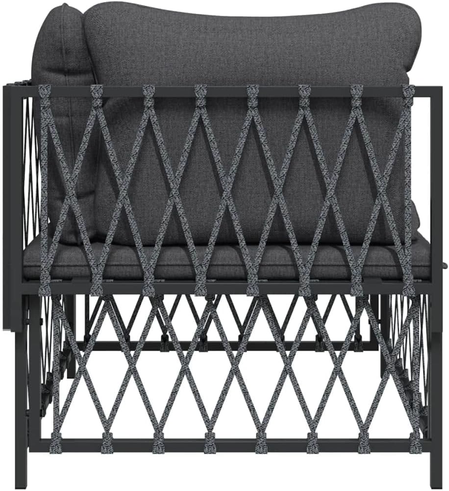 Patio Corner Sofa with Cushions Anthracite Woven Fabric,Weight:25.35lbs,364142