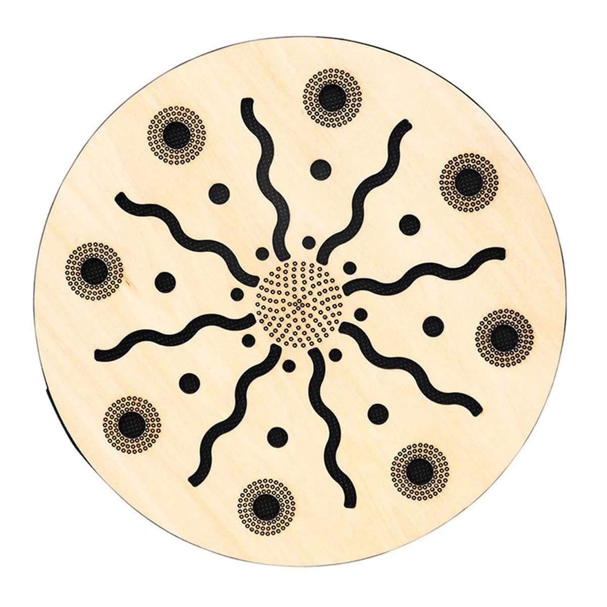 Laroal 8 Inch Sea Stream Drum Wooden Frame Hand Drum Surf Drum Ocean Wave Drum for Party Dance Song Relaxing Sound Effect Music Enthusiasts - Image 4