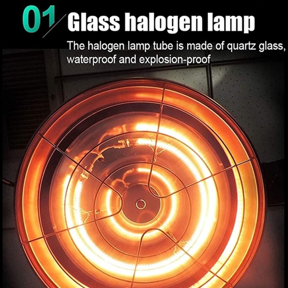 Luz de Calor para criadora, Calentador de gallinero, lámpara para Reptiles, Calentador halógeno para Granja de cría, para Pollitos, Patos, Casas para Perros, Aves de Corral