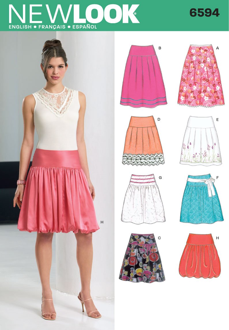 Simplicity Creative Group, Inc New Look Sewing Pattern 6594 Misses Skirts, Size A (8-10-12-14-16-18)