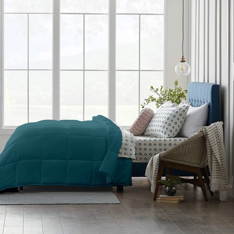 Image of Razzai Restful Sleep Microfiber Summer Season Ac Comforter 220 GSM (90 inch x 90 inch Inches /228cm x 228cm) - Queen Size Comforter|Teal|