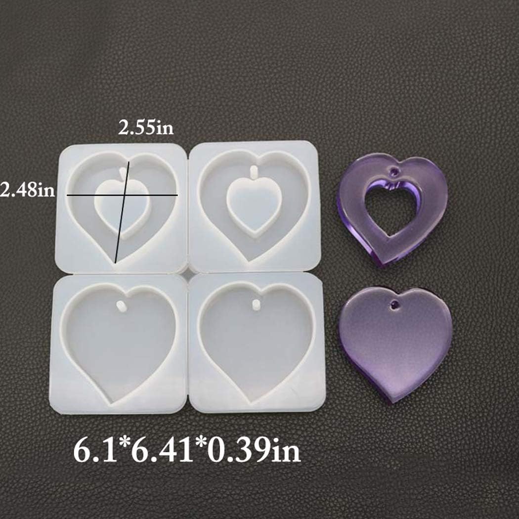 Kunya Pendant Casting Mold DIY Heart Shape Necklace Silicone Mold Washable Jewelry Making Mold