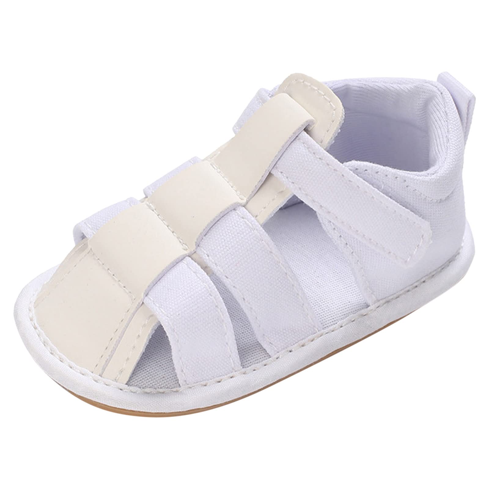 Summer Children Infant Toddler Shoes Boys And Girls Sandals Flat Bottom Hollow Upper Breathable Boys Water Shoes (White, 4 Infant)